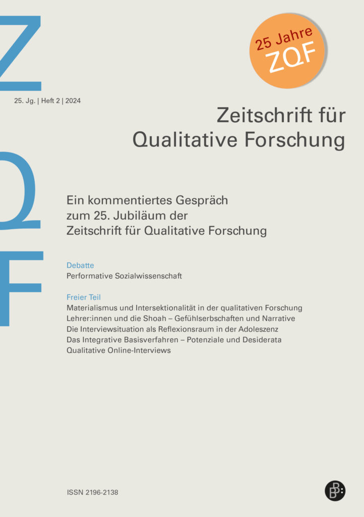 Cover: Zeitschrift für qualitative Forschung
