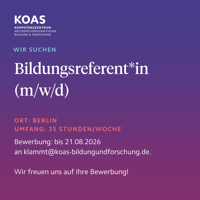 Stellenausschreibung: Bildungsreferent*in (m/w/d)